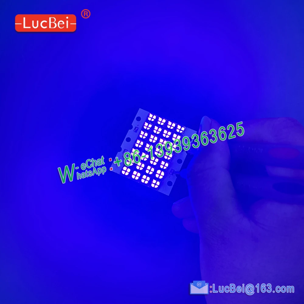 UV 플랫 베드 프린터 가구용 UV LED 스플라이싱 모듈, UV 바니시 베이킹 드라이 큐어링, UV LED 램프 6565, 395NM 칩, 50x45mm