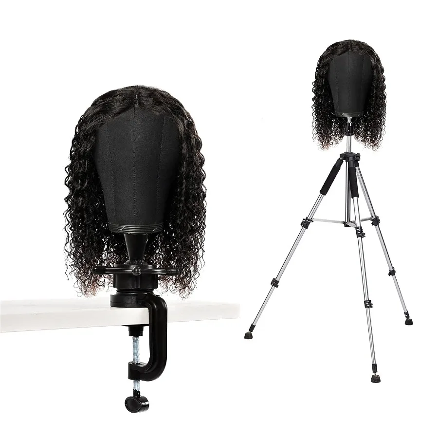 شعر مستعار رئيس حامل المعرضة رئيس 2024 قبة الفلين قماش القزم كتلة رئيس لصنع تجفيف التصميم عرض الباروكات مع حامل في Sal