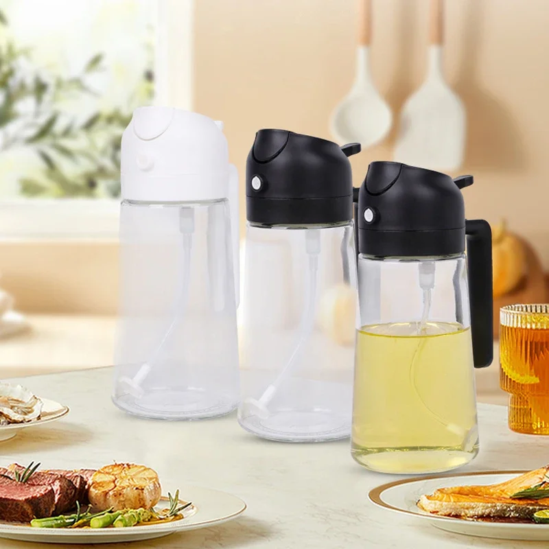2in1 500 مللي البلاستيك رذاذ الزيت البخاخ زجاجة رذاذ موزع الزيت جرة الزيت إبريق زجاجي شواء المطبخ الخبز تحميص نزهة المطبخ أداة