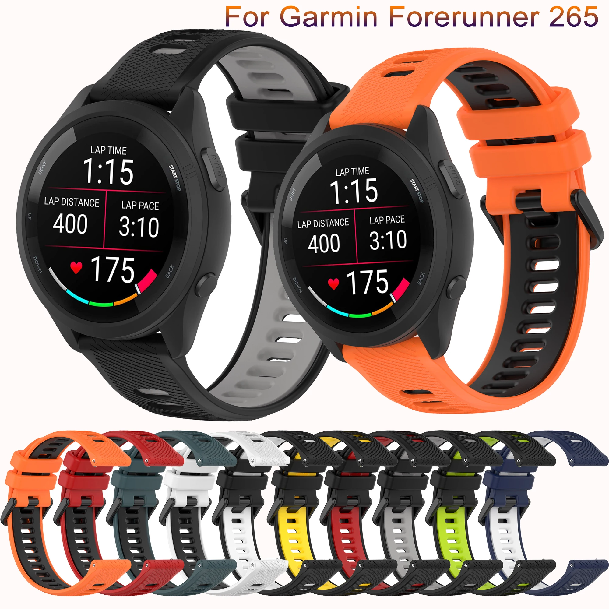 

Band Straps for Garmin Forerunner 265 Original Bracelet Wristband for Garmin Forerunner 265 255 Watch Replacement Strap Correa