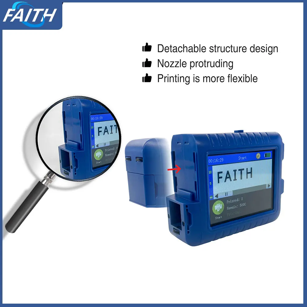 Faith 25-talen mini-handheld inkjetprinter labelprinter Nummer Logo Plastic impresora poort gratis fotoprinter Franlada