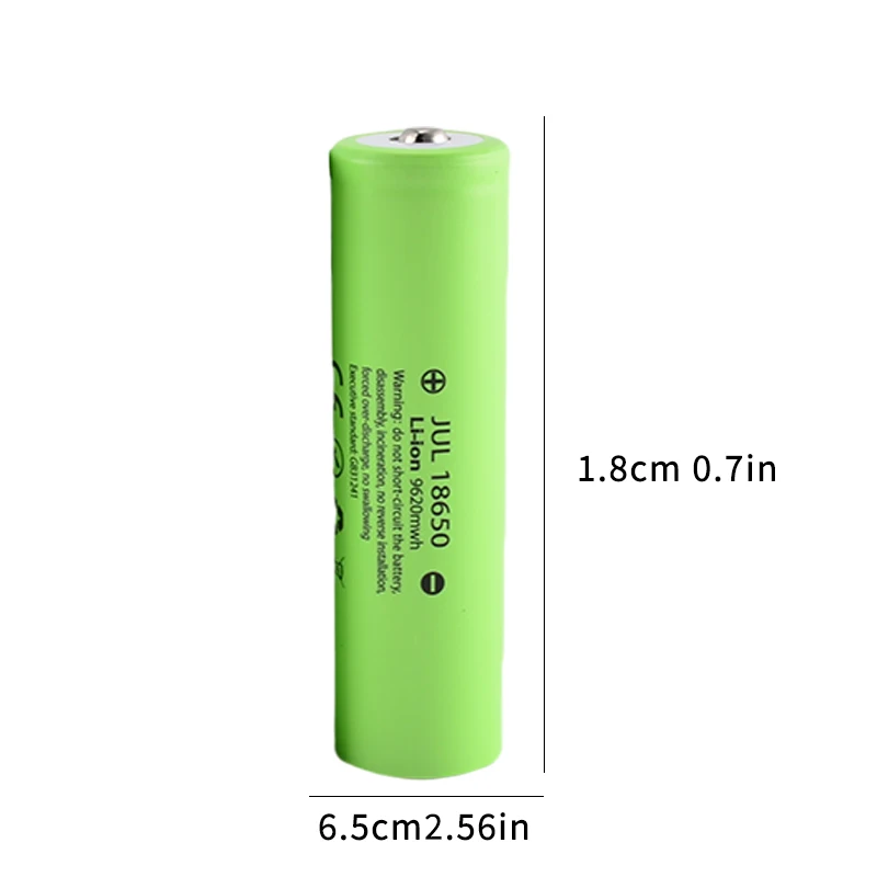 3.7v 18650 Button Top Type 9620mAh Rechargeable battery 18650 lithium battery Safe, environmentally friendly, and recyclable