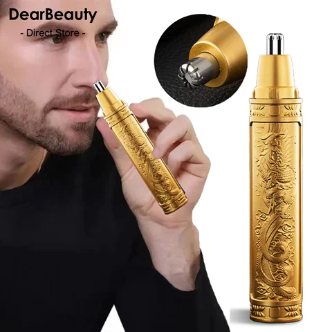 남성용 귀 및 코 헤어 트리머 360 회전 듀얼 블레이드 전기 면도기 전문 귀 코 헤어 클리퍼 얼굴 제모