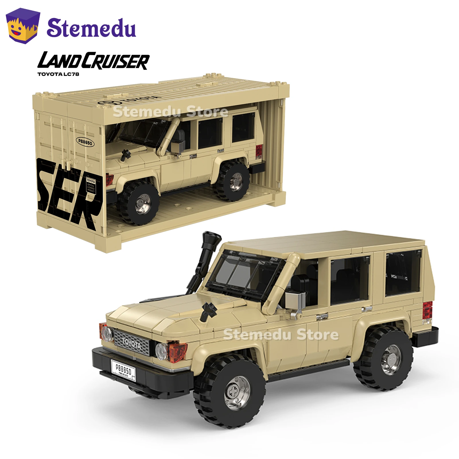 

PB8850 Toyota LC78 Land Cruiser внедорожник строительный блок 1:32 модель автомобиля игрушка для взрослых детей DIY образовательный собранный подарок