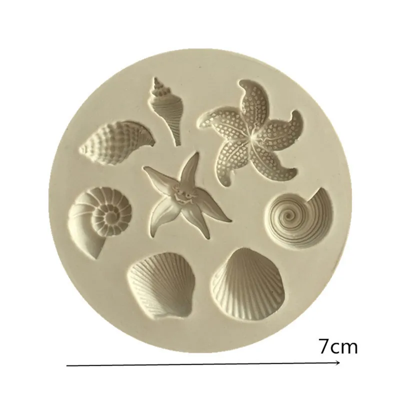 Seashell Conch Starfish Fish Under the Sea Style Pastry Baking Molds for Cookie Candy Marine Theme Cake Fondant Silicone Mold