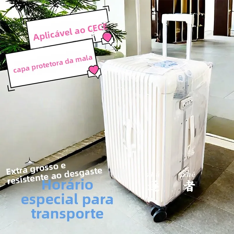 透明防水保護カバー-荷物用-3-7分割チェックインスーツケースカバー-旅行用-28-30インチスーツケースに適しています
