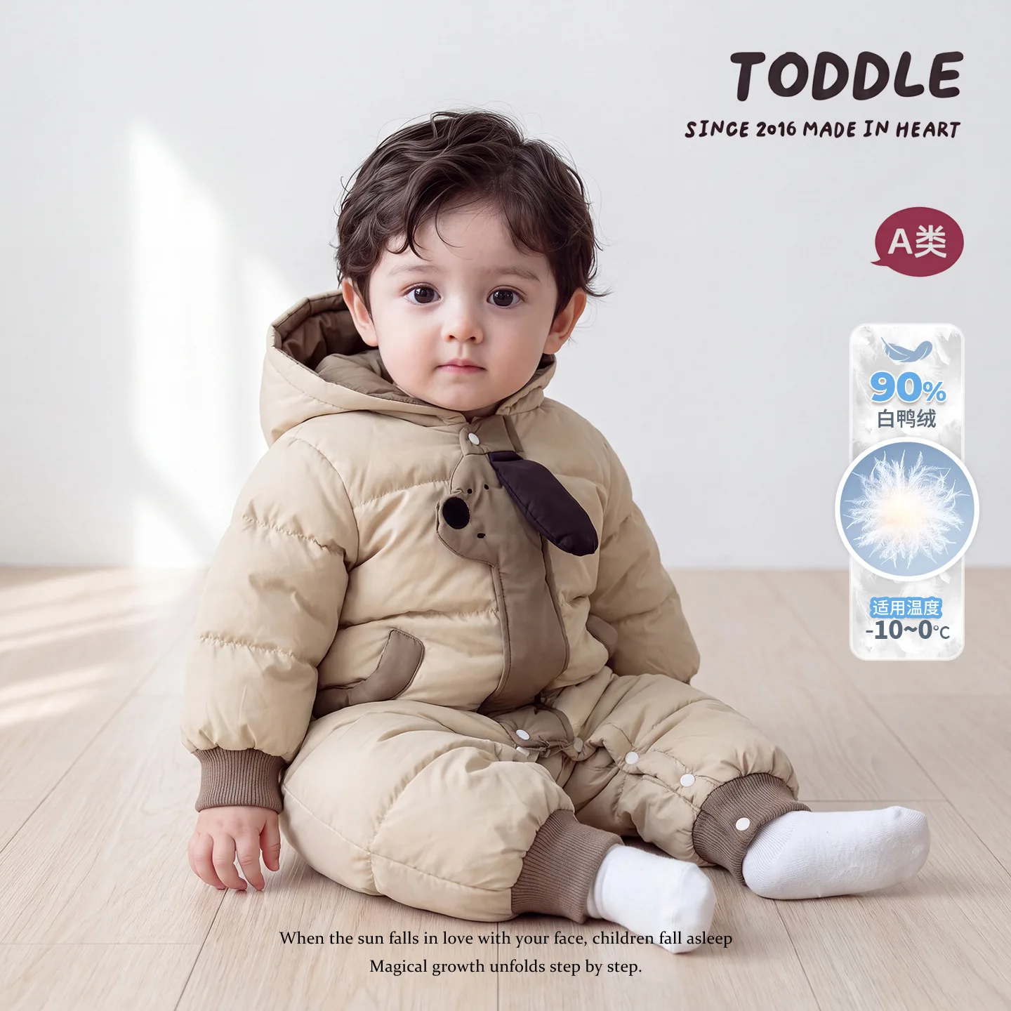 2026 New Winter Baby Boys 90% Down Romper | Stylish Warm Crawler Jumpsuit | Infant Going Out Outwear
