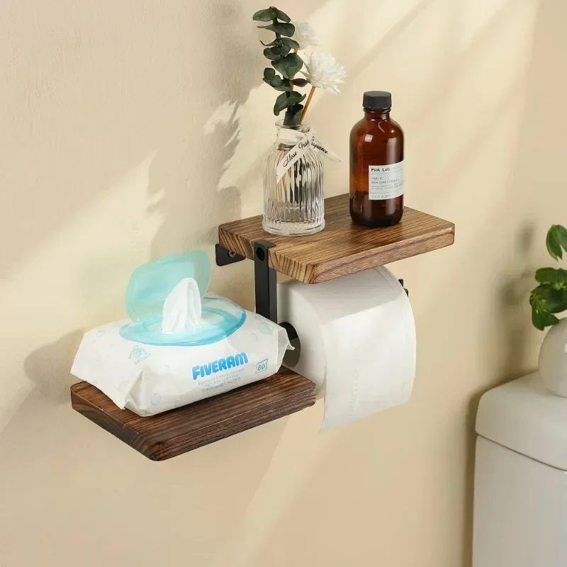 

1pcs Wooden Paper Towel Holder Space Saving Countertop Organizer with Vertical Paper Towel Storage for Kitchen and Bathroom