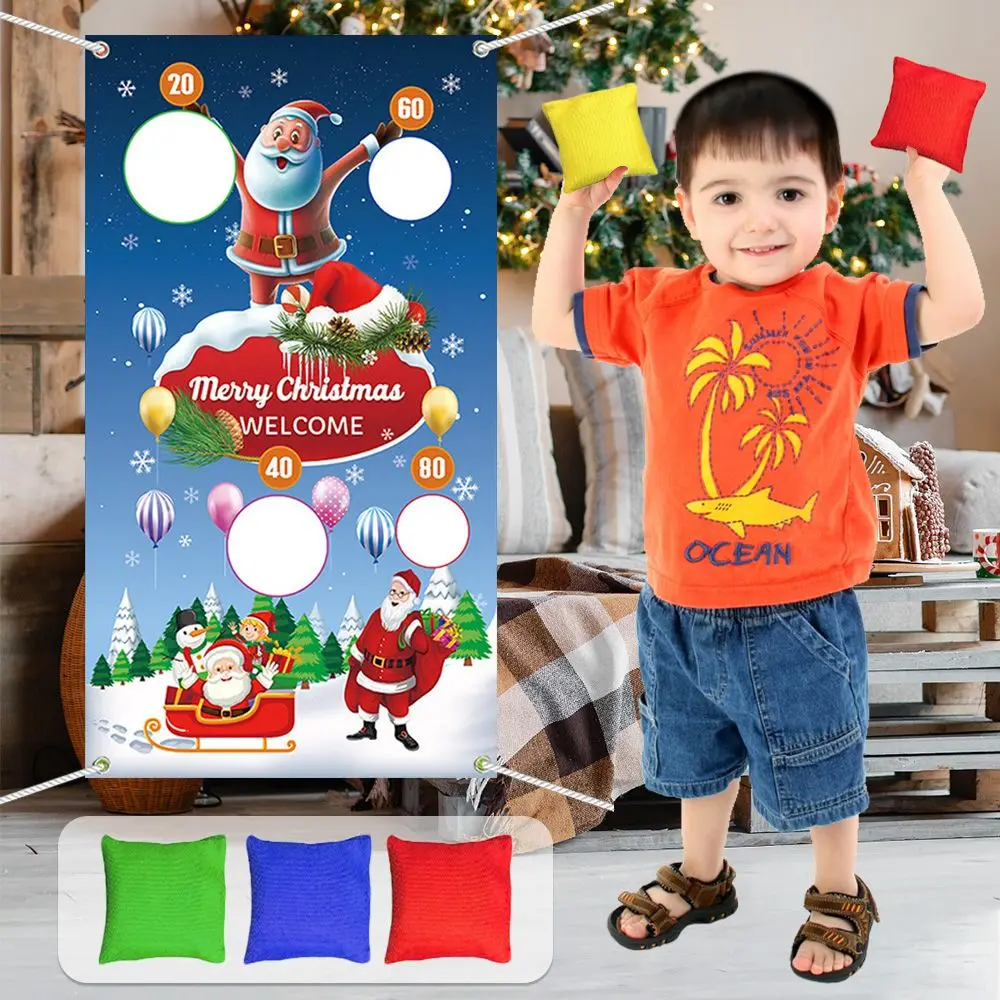 

Hot Party Games for Adults Children Outdoor Toy Play Bean Bags Safe Tossing Throwing Banner Christmas Throwing Game Flag