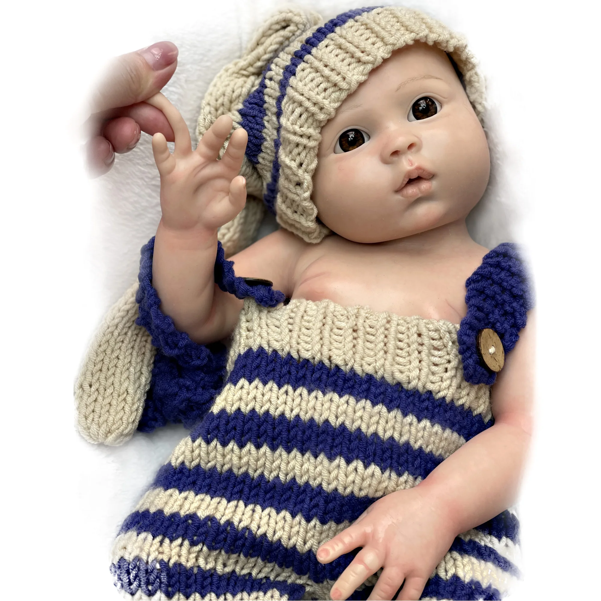 18 Inch Full Body Solid Silicone Bebe Reborn Dolls Painted Handmade Silicone Bebe Kit Bebê Reborn De Silicone