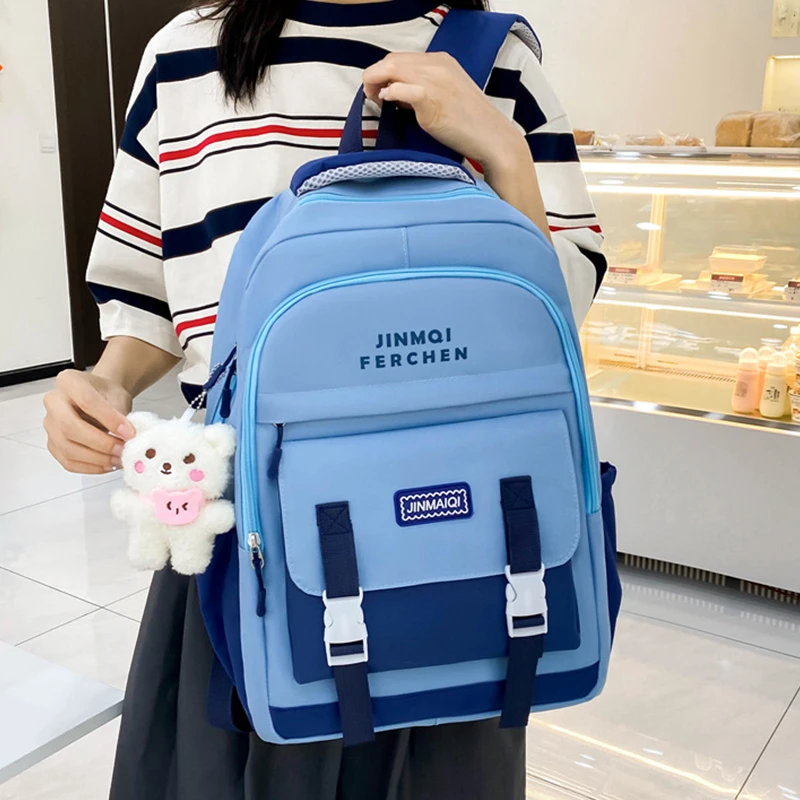 5pcs set Multiple Pockets School Backpack Japanese High School Bags For Students Teens Girls Cute Kawaii Women Backpack Mochilas