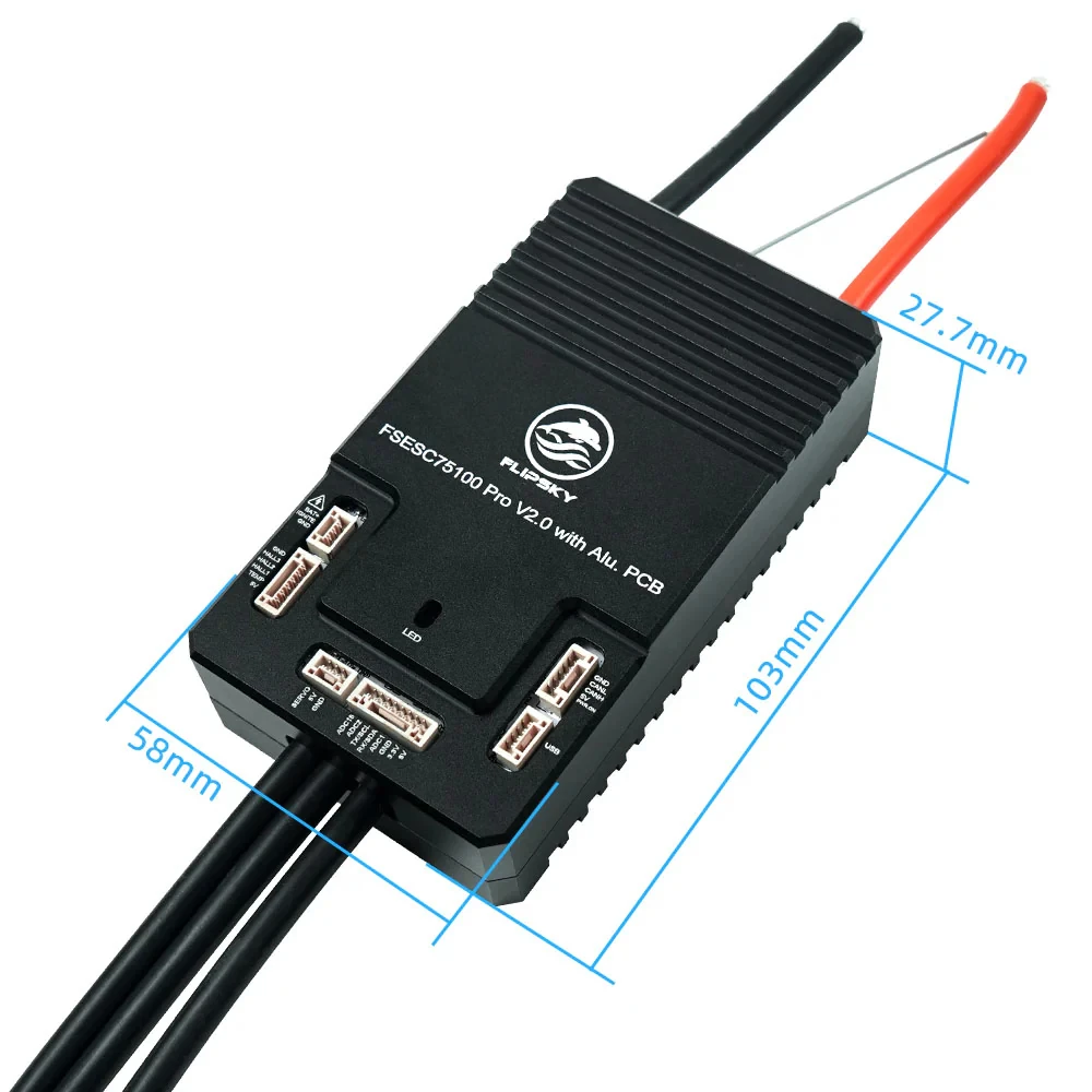 Flipsky 75100 Pro V2.0 مع ثنائي الفينيل متعدد الكلور من الألومنيوم يعتمد على VESC للوح التزلج الكهربائي/سكوتر كهربائي/وحدة تحكم في سرعة الدراجة الإلكترونية