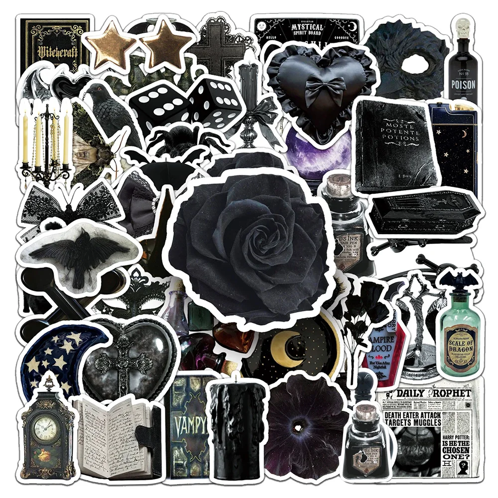 10/30/50PCS Gothic Hexe Cartoon Graffiti Aufkleber Dark Horror Stil Aufkleber DIY Laptop Auto Fahrrad Skateboard coole Aufkleber Spielzeug
