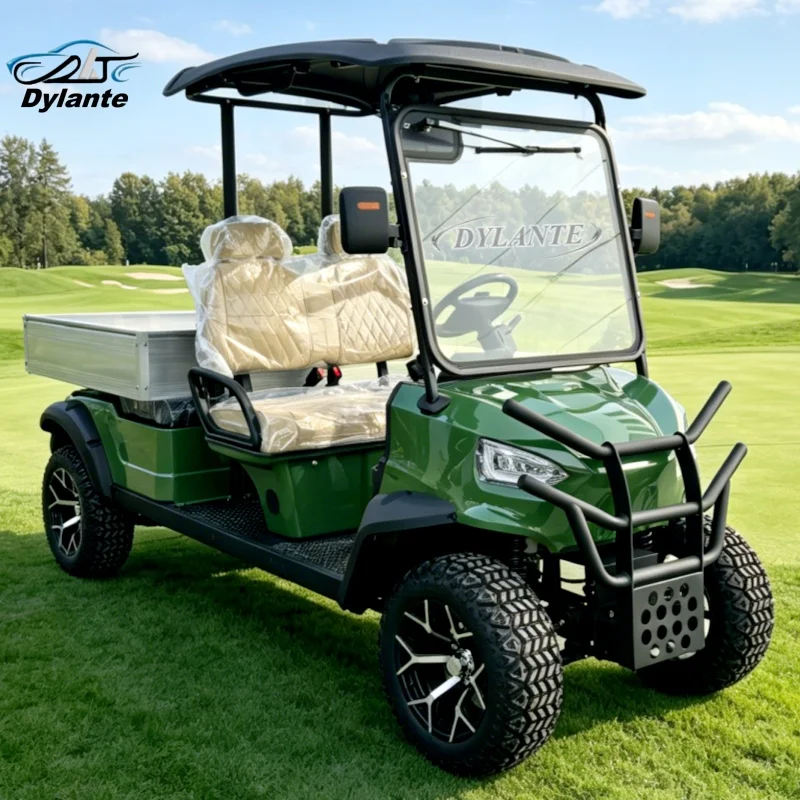 Hochwertiger Zweisitzer-Elektro-Golfwagen mit Aluminium-Ladebox von Chinesischem Lieferanten 5kW Leistung Geländegängiger Elektro-Golfwagen