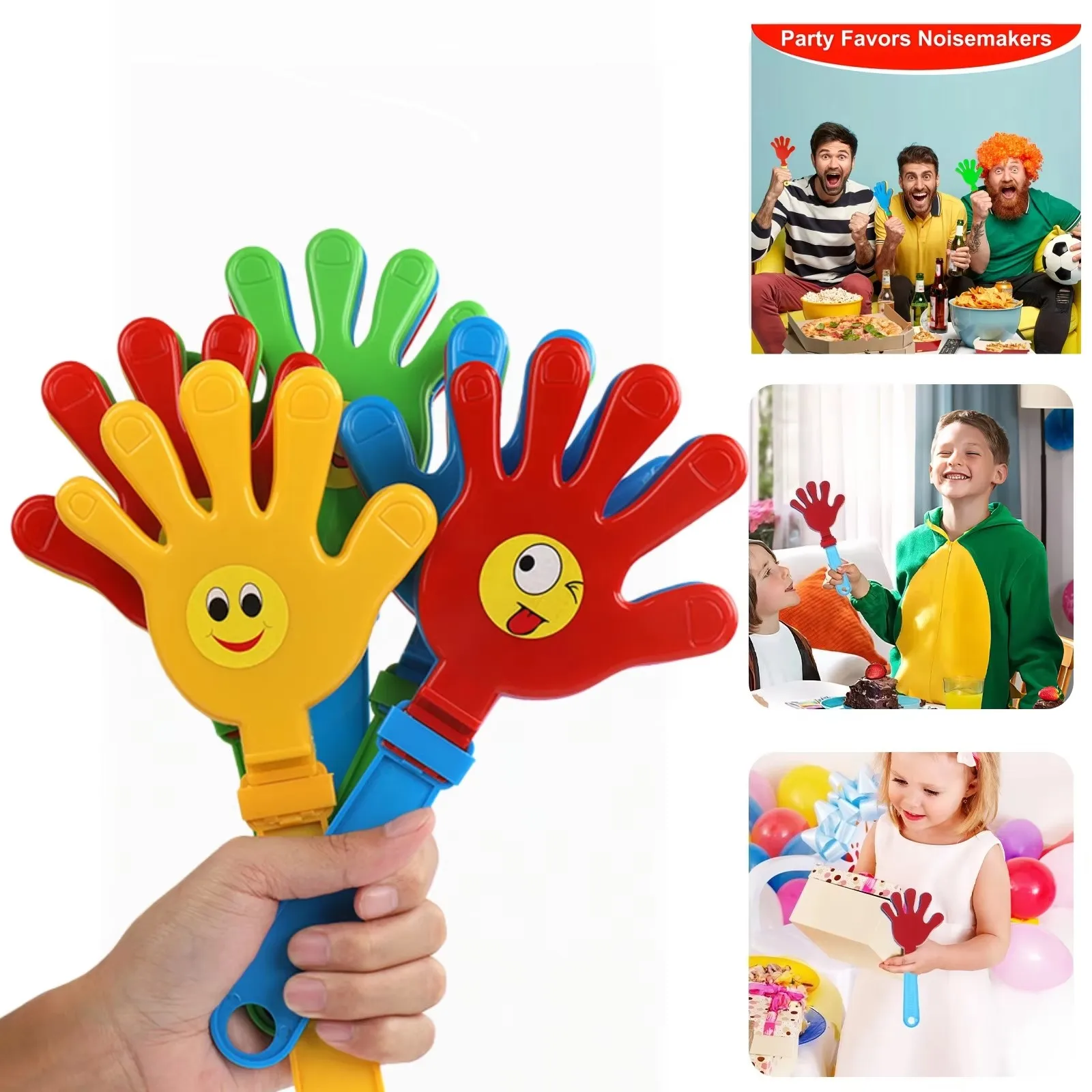 28CM Colorful Hand Clappers Noisemakers Sporting Events Cheering Games Prop Clapping Hands Party Noise Makers Birthday Gifts