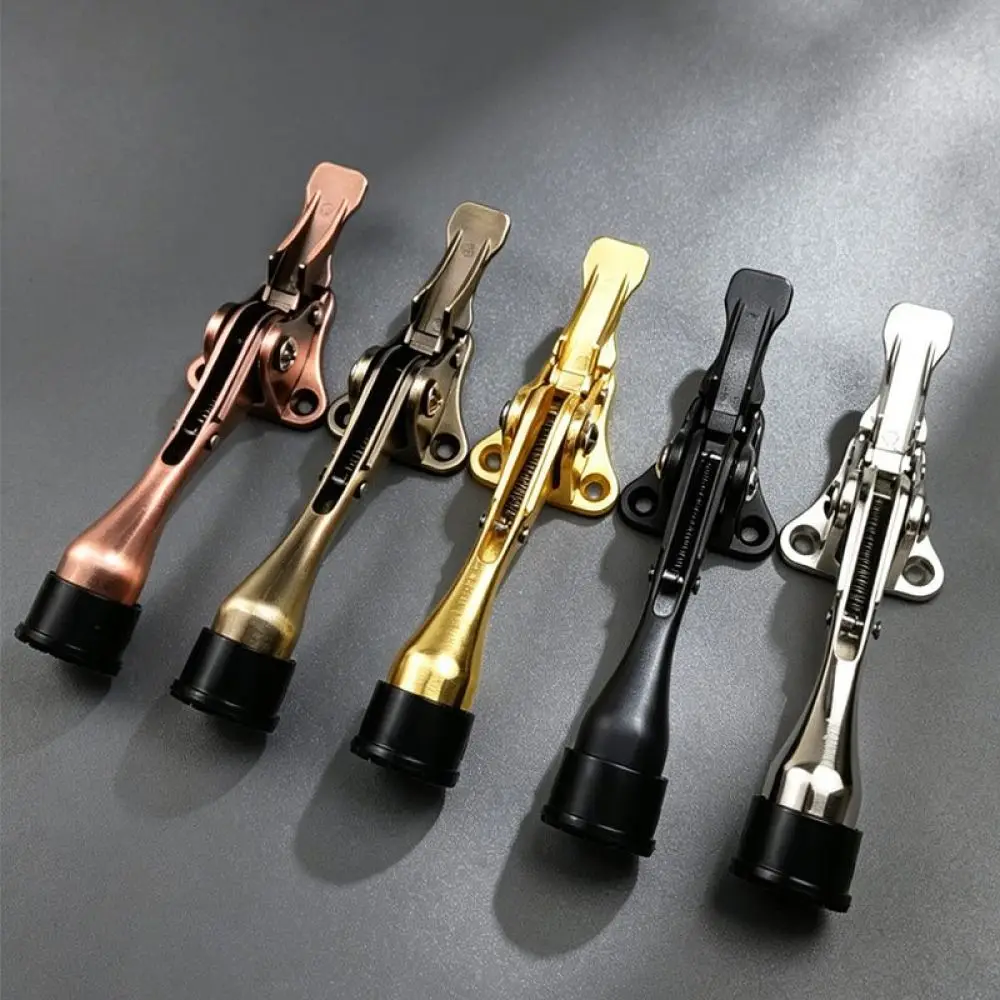 Sturdy Stainless Steel Door Stop Foldable Door Holder No Drill Silent Anti Collision Wedge For Residential Home Hardware