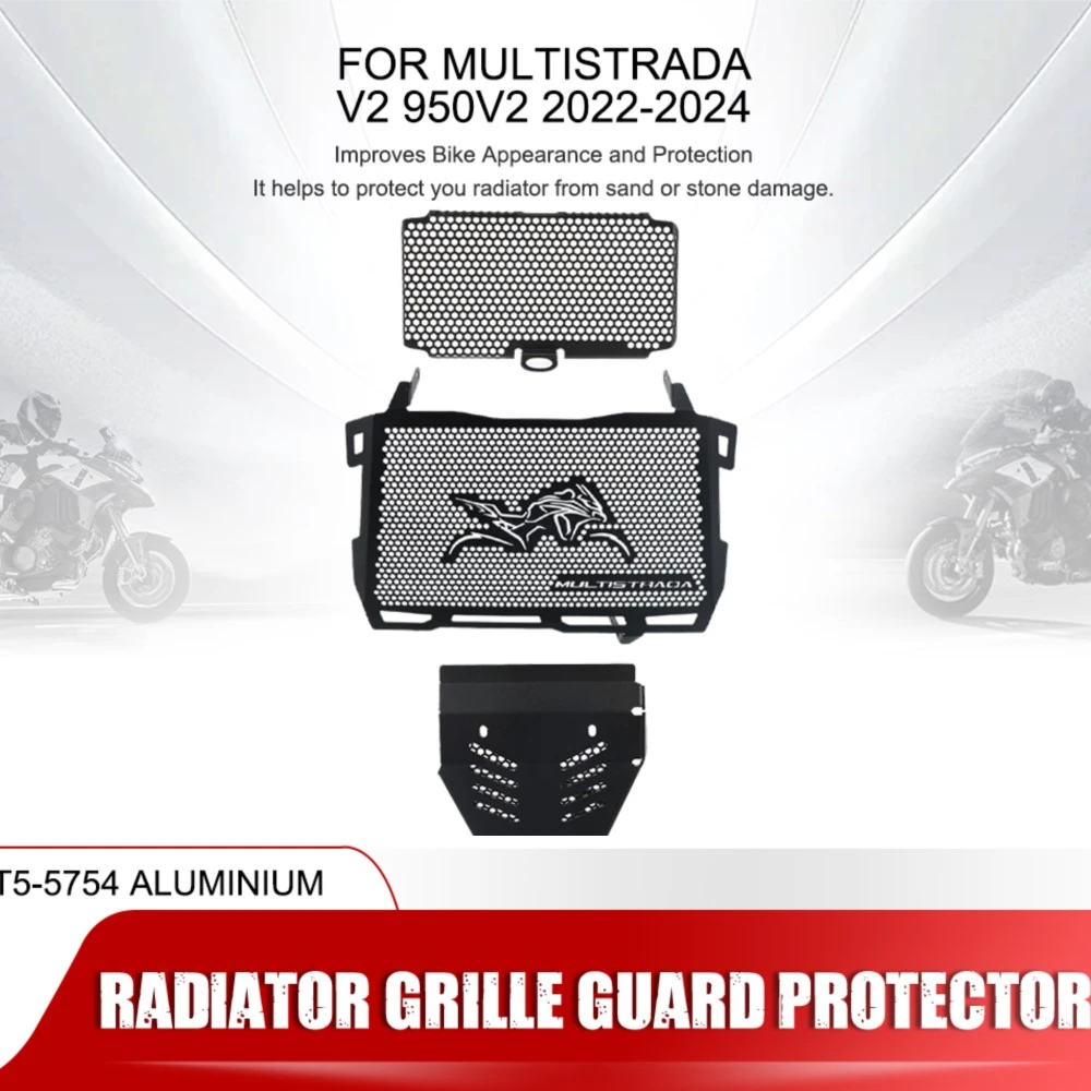 

Radiator Grille Cover Oil Guard &Engine Guard Set Protector For Ducati MultiStrada V2 950 2022-2023-2024 Motorcycle Accessories