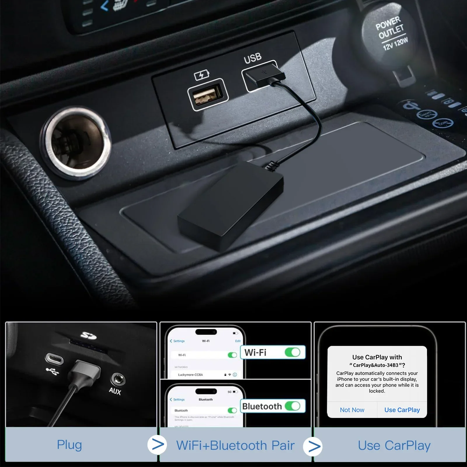 Carbitlink para adaptador sem fio carplay android auto para geely fy11 FE-6 KC-2 kx11 boyue panda mini emgrand visão