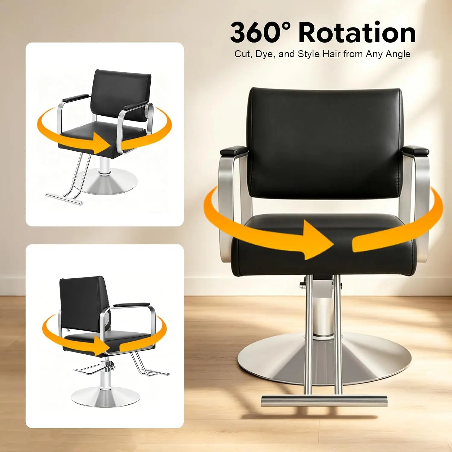 Salon Barber Chair for Hair Stylist, Hydraulic Reclining Styling Chair, Heavy Duty Tattoo Shampoo Equipment, Customized - view 6