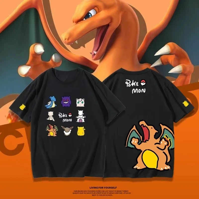 

Pokémon Pokémon Fire-breathing Dragon Super Dream Joint Parent-Child Clothing Summer Trend Short Sleeve Anime Peripheral Top