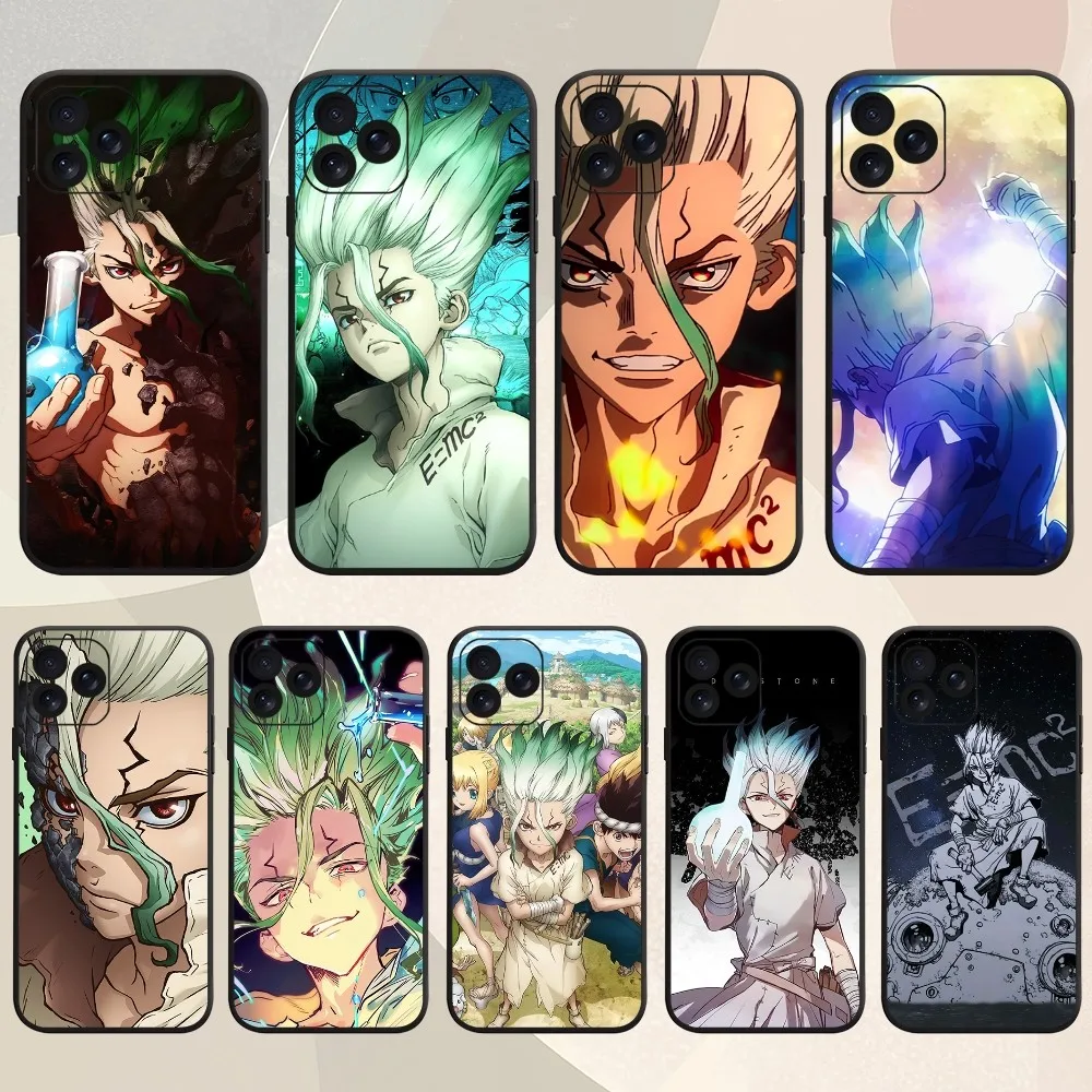 Bilibili Anime Dr S-Stone Cool Senku Ishigami Phone Case For iPhone 8 14 Mini X 15 XS 12 MAX 11 13 Xr Pro Plus Shell