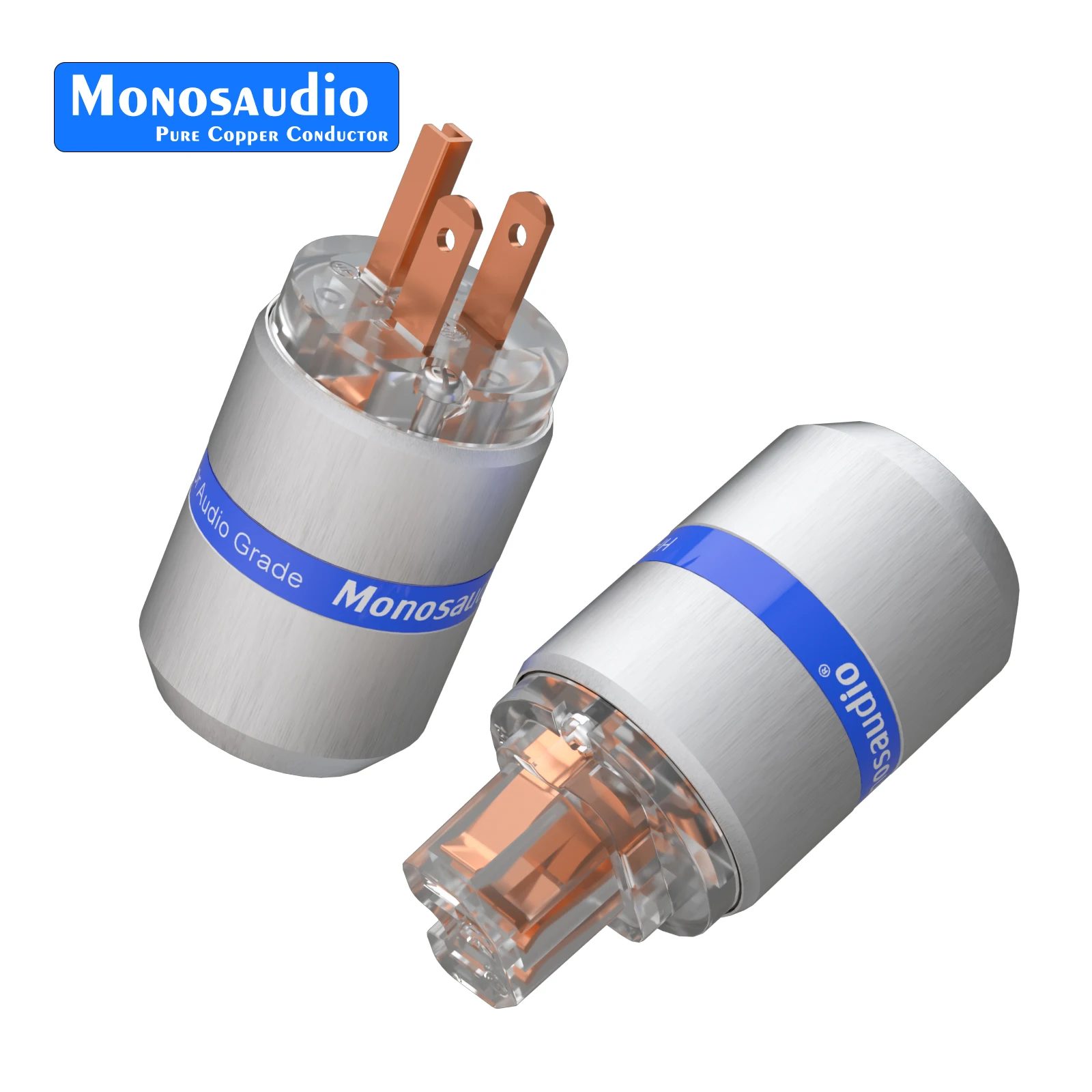 Monosaudio Pure Copper US Power Plug M106F106 American Plug Hifi Audio IEC320 C15 Connector for Audio DIY Mains Power Cable