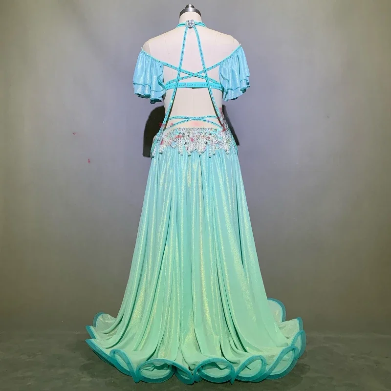 Customized Belly Dance Dress Ladies' Eastern Indian Egyptian Dance Performance Costume Big Skirt Opening Belly Dancing Bra