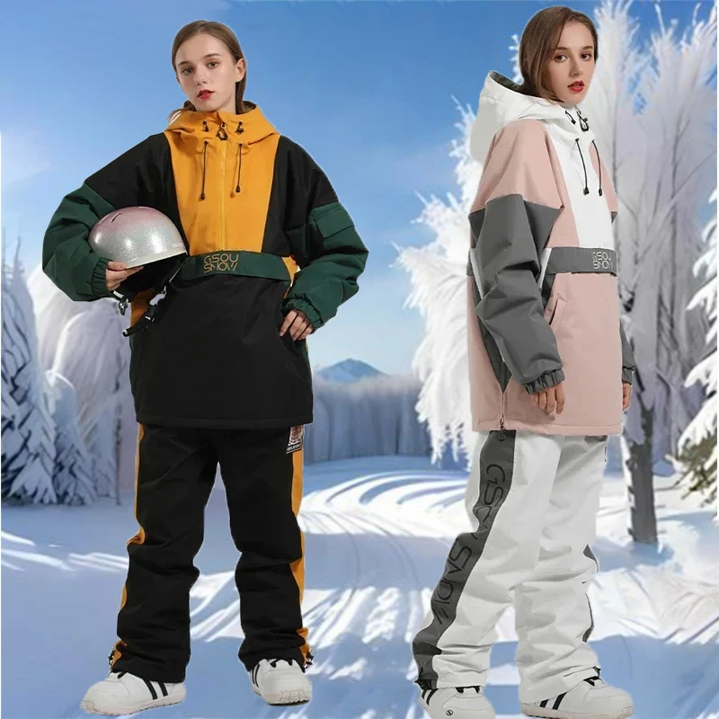 

Skiing Set Snow Pants New Ski Suits 2025 Women Men Outdoor Snowboard Jacket Winter Clothing Sports Windproof Waterproof Overalls