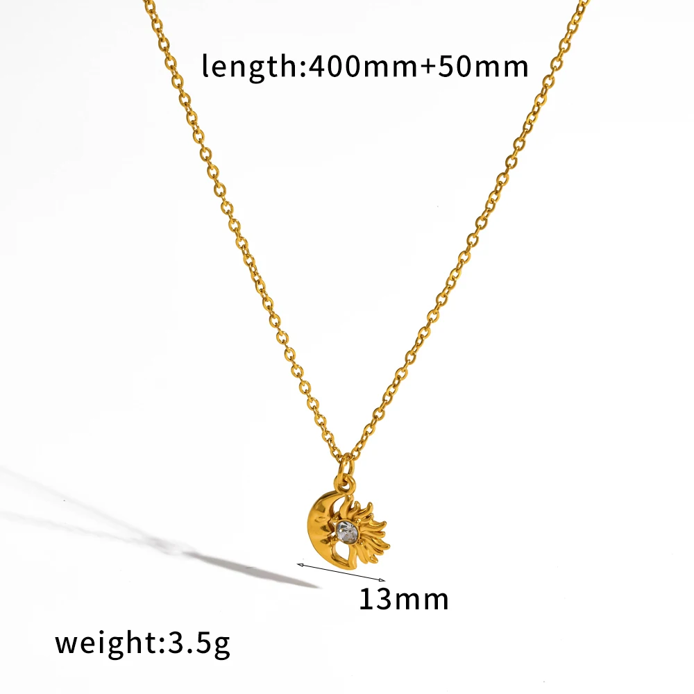 Modische, exquisite, glitzernde Zirkon-geometrische Anhänger-Halskette für Damen aus Edelstahl, farbecht, elegante Halskette, Schmuck – Detail 8