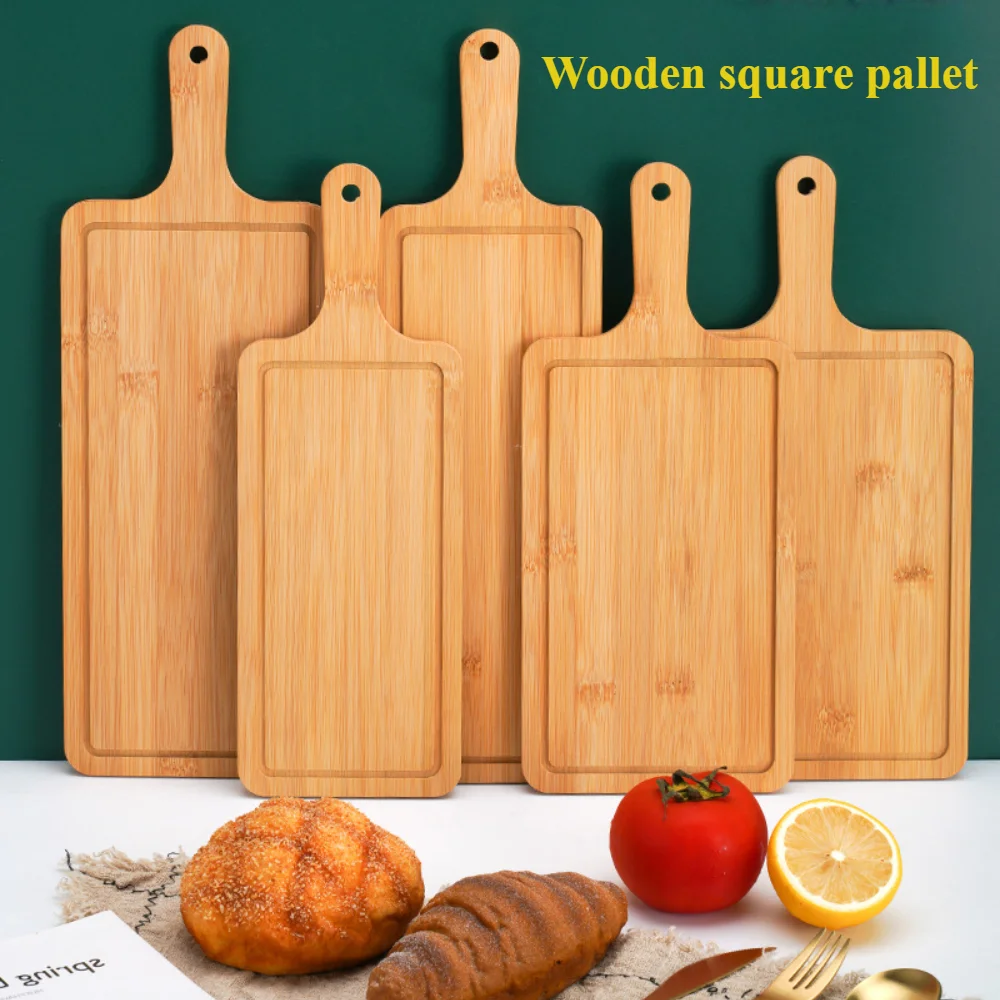 

Bamboo Cutting Board Coffee Bread Pizza Plate Bamboo Tableware French Fries Chicken Wing Plate Dining Table Dessert Snack Tray