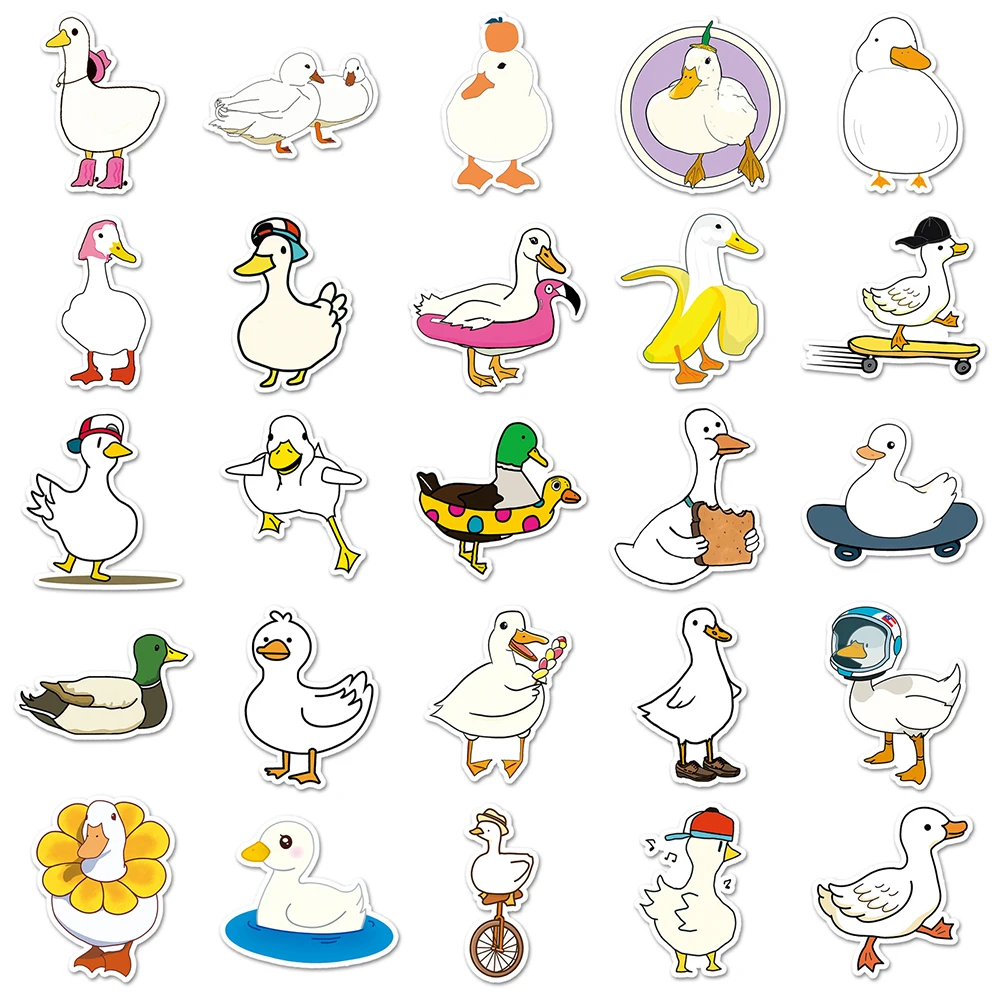 10/30/50 Uds. Pegatinas de dibujos animados de patos, calcomanías divertidas de graffiti, decoración DIY para papelería, teléfono, cuaderno, bicicleta, pegatinas Kawaii