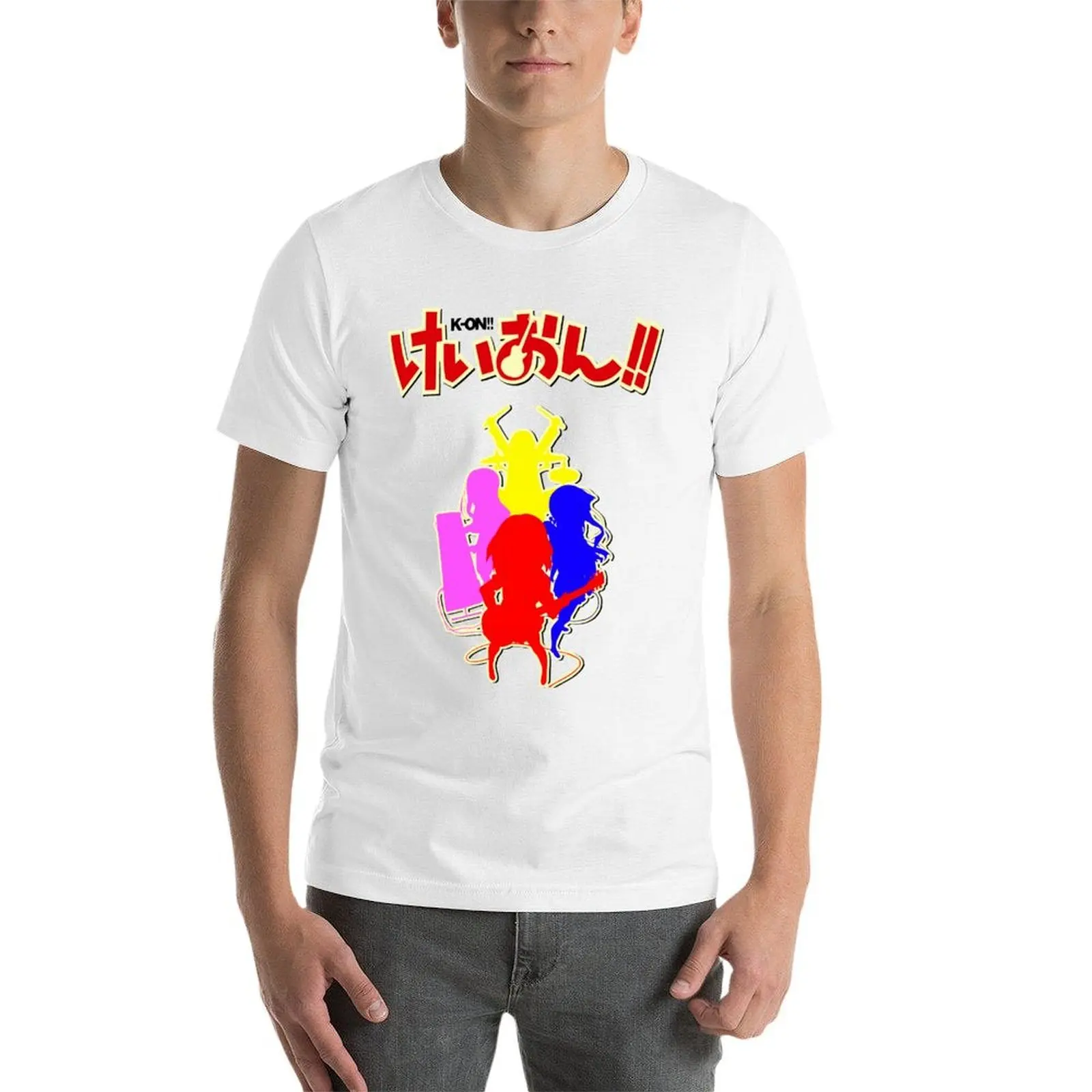 قمصان قطنية ثقيلة تي شيرت قطن رجل رجل قميص تي شيرت رجل عادي لحزمة K-ON! !