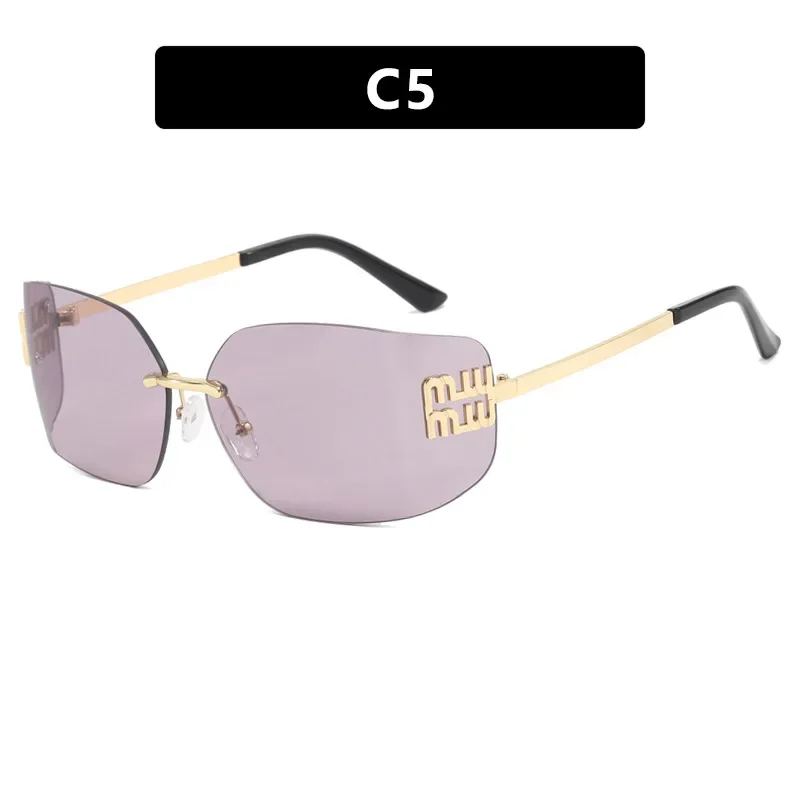 Riveted Rimless Rectangle Sunglasses — product information 6