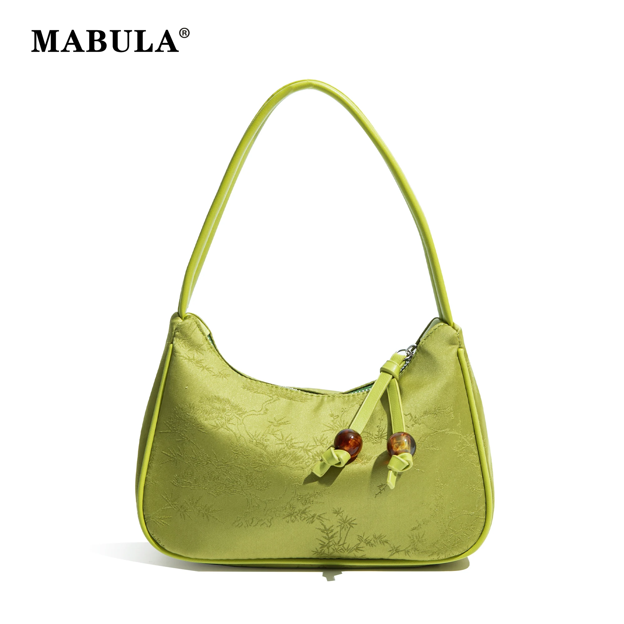 MABULA Chinese Painting Ladies Elegant Clutch Purse Exquisite Nylon Embroidery Tote Bag Casual Women Classical Phone Handbag