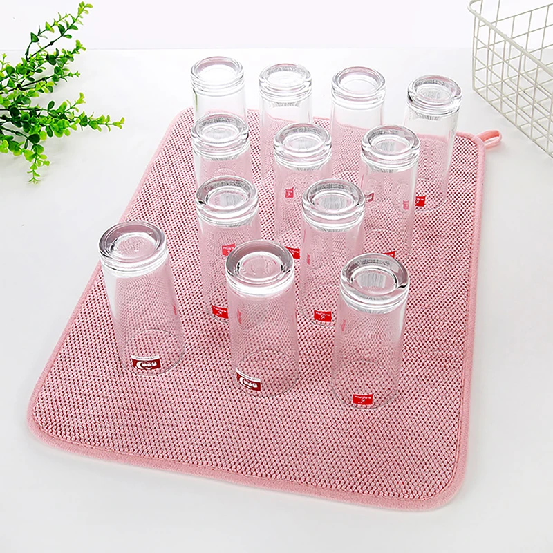 Dish Drying Mat In The Cabinet Drying Mats Microfiber Absorbent Table Placemat Non Slip Heat Resistant Drain Drying Pad 30x40cm