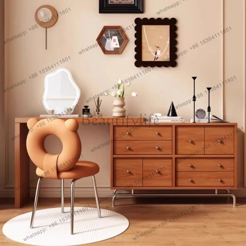 PG vanity makeup desk light mirror with seat room drawers Dressing rooms vanity tables cabinet Storage locker bedroom furniture