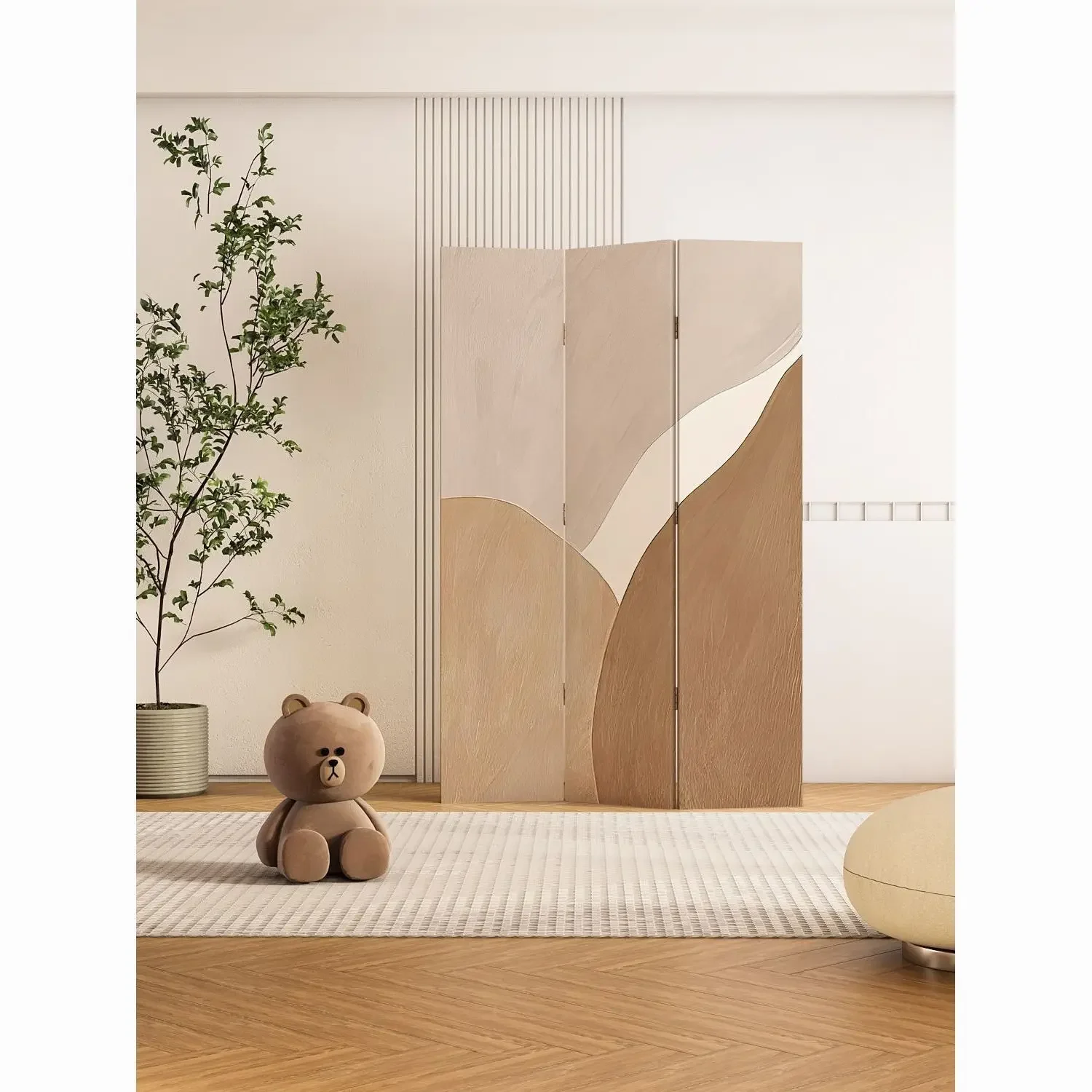 Modern simple folding screen partition, living room entry door blocking, mobile bedroom line, office entrance wall