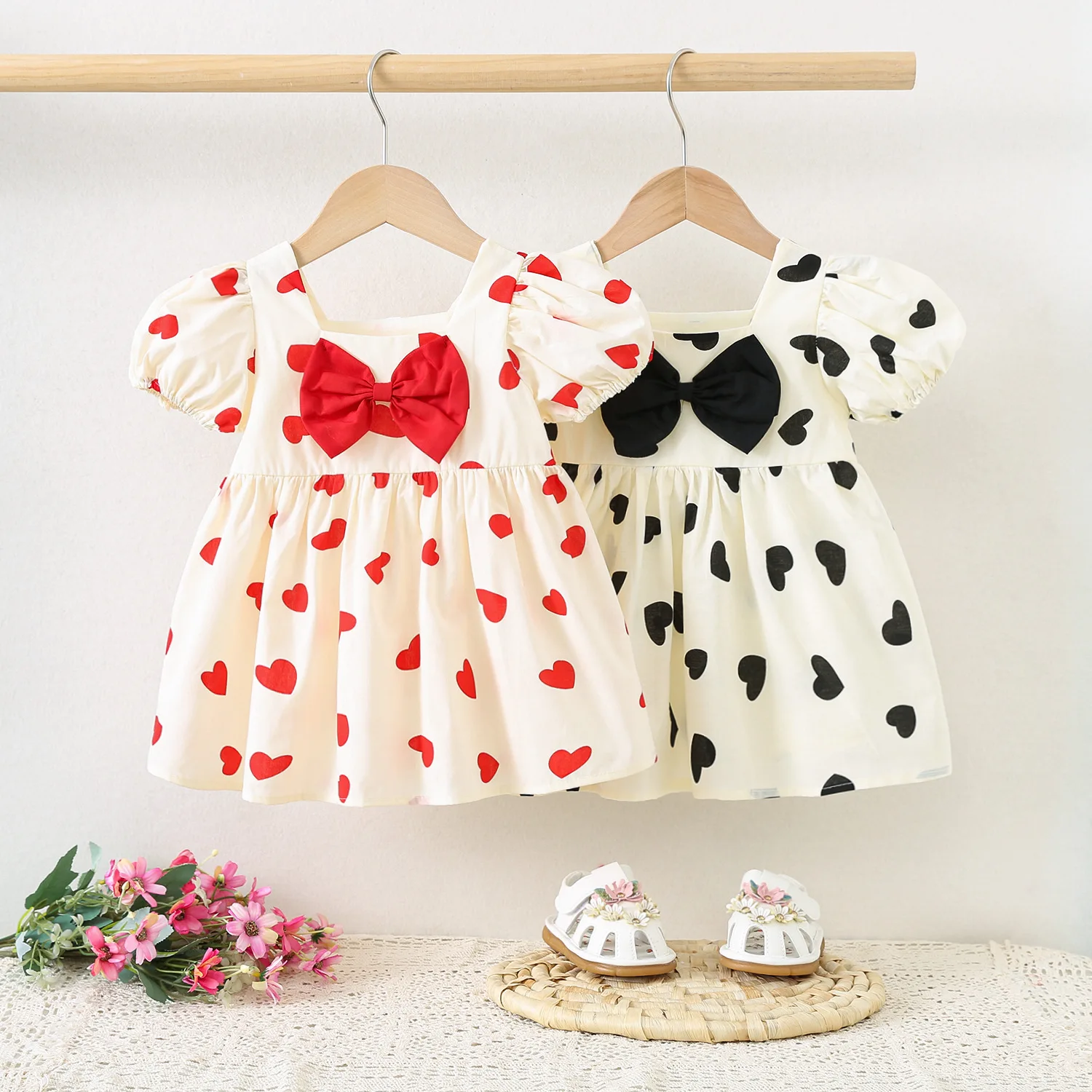 New Baby Girl Children's Love Foreign Style Dress Girls Princess Skirt 1-3 Year Old Baby Summer Skirt