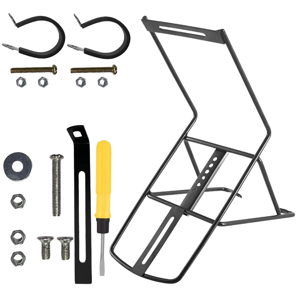 Aluminum Alloy Front Rack for Bike Cargo Carrier Triangular Fixation System Compatible with Fork and Clamp Mounting