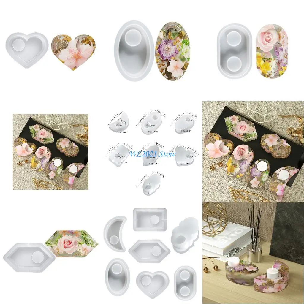 

G5GC 7Pcs Tea Light Holder Mold for DIY Holder Home Table Decorations