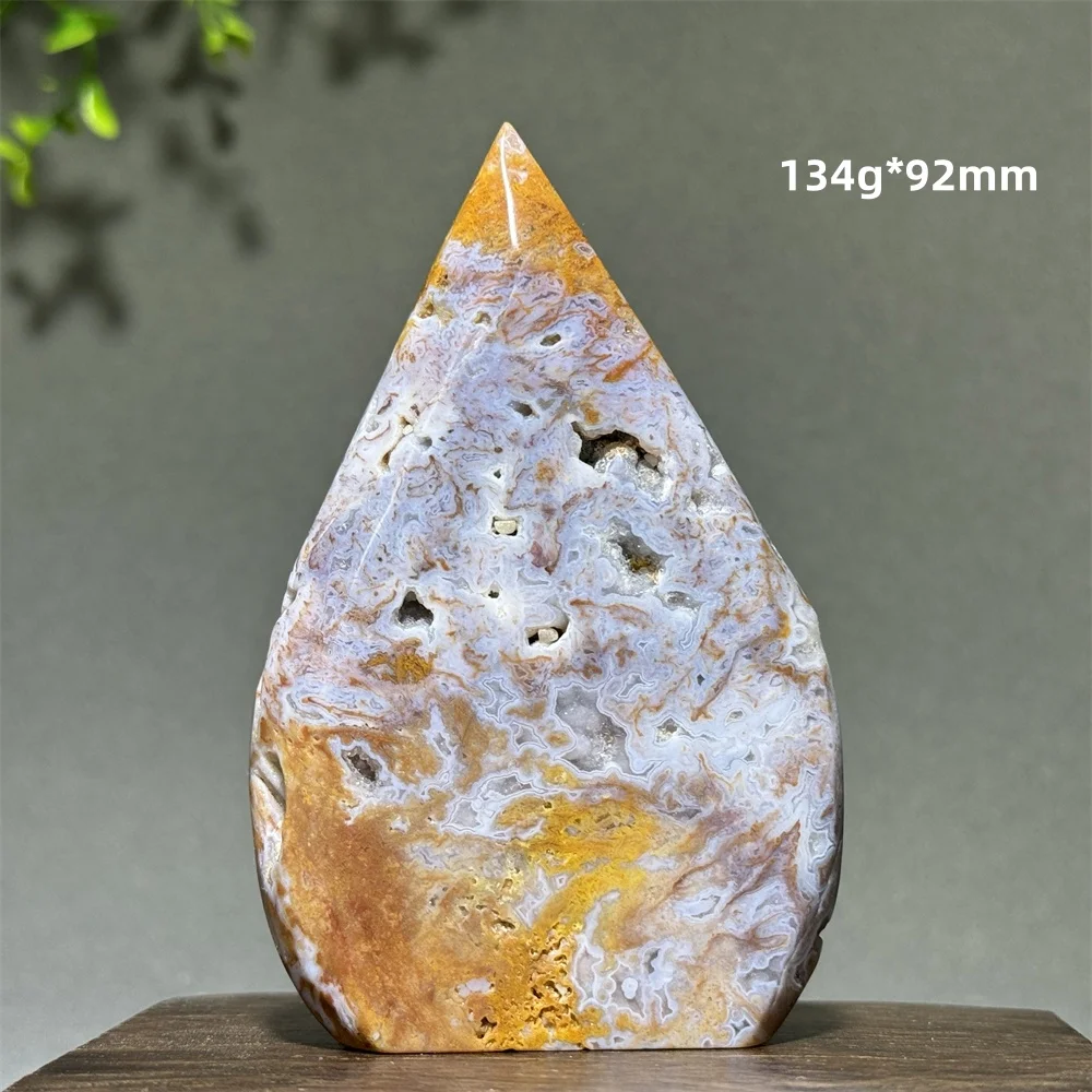 Natural Sapphire Blue Cherry Agate Free-Form Torch Home Energy Decoration Gift Collection Reiki Therapy  Meditation Witchcraft