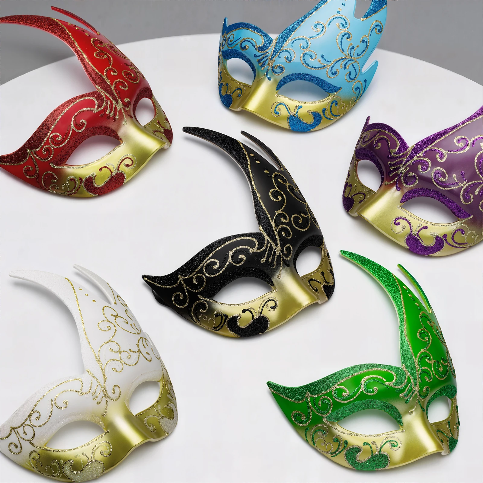 1 Stück luxuriöse Karnevalsparty-Maske, venezianische Maske, glänzende Muster, handbemalt, lebendige Farben, Unisex-Party-Kostüm-Requisite, perfekte dekorative Maske für Rollenspiele