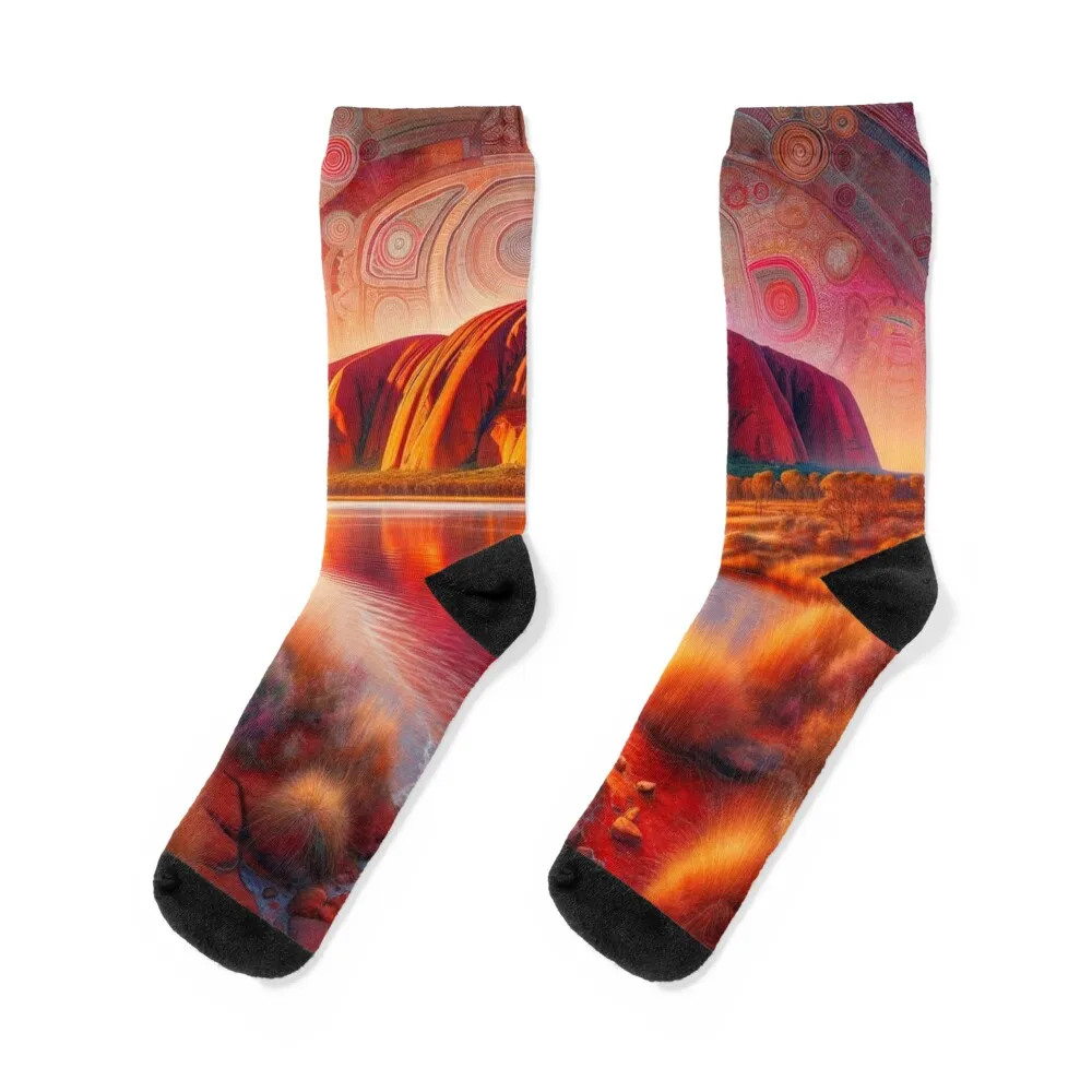 

Uluru at sunrise - Australia Beauty Socks winter thermal Running halloween kawaii Women's Socks Men's
