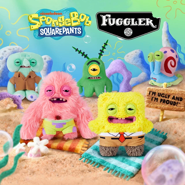Fuggler SpongeBob SquarePants Funny Ugly Monster Plush Toys Keychains Patrick Star Soft Stuffed Pendants Festival Gifts 12CM