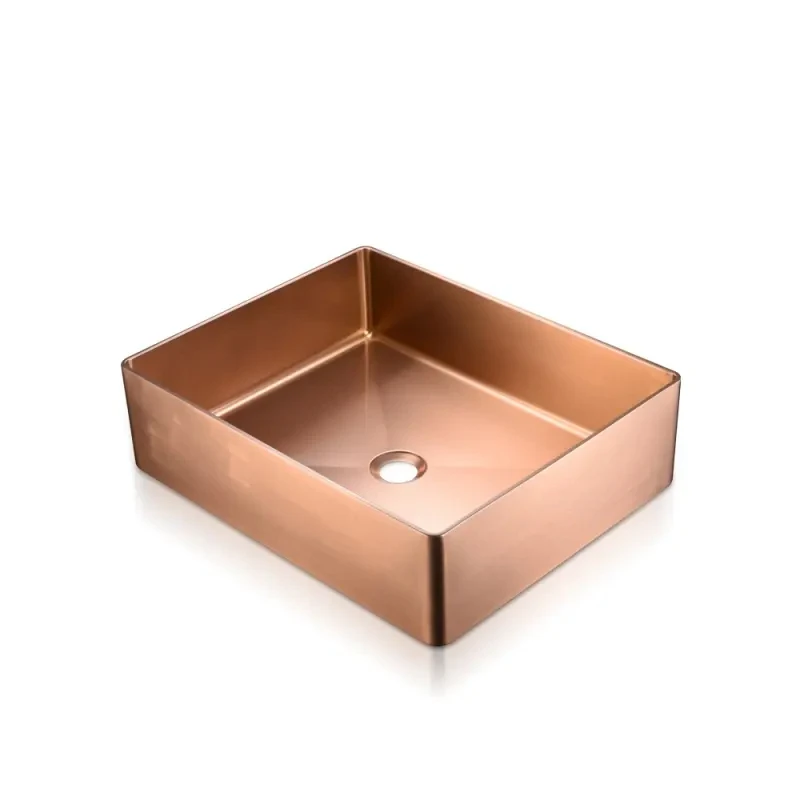 stainless steel rectangular countertop washbasin bathroom basin