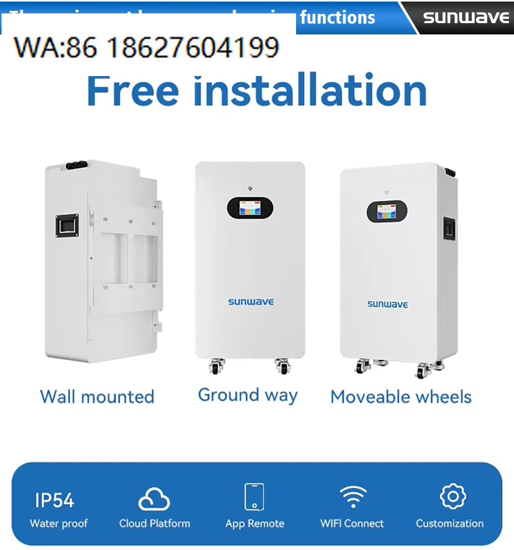 5-20KWH 48V/51.2V Wall Mounted Battery, All-in-One Hybrid LiFePO4 Home Solar Storage System