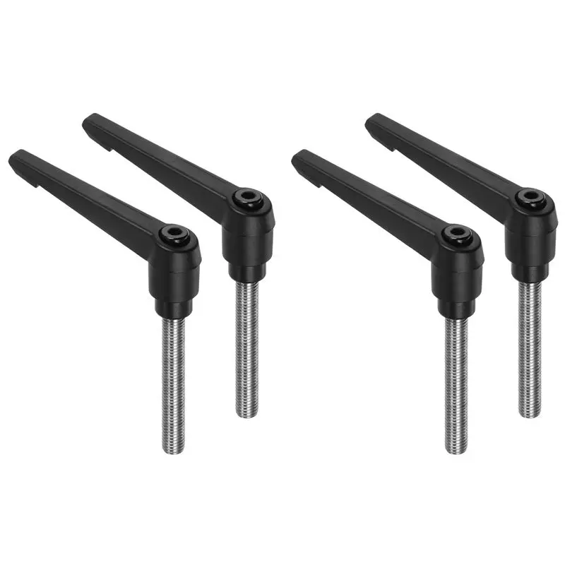 [NEWA76K!】 Clamping Lever Handles M10 X 60Mm 304 Stainless Steel Threaded Male Stud, Adjustable Handles, Black