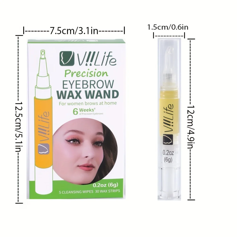 1pc Viilife Gentle Hair Removal Wax for Sensitive Skin, Fast-Acting Soft Wax for Eyebrow and Upper Lip,Suitable for Body, Cheeks