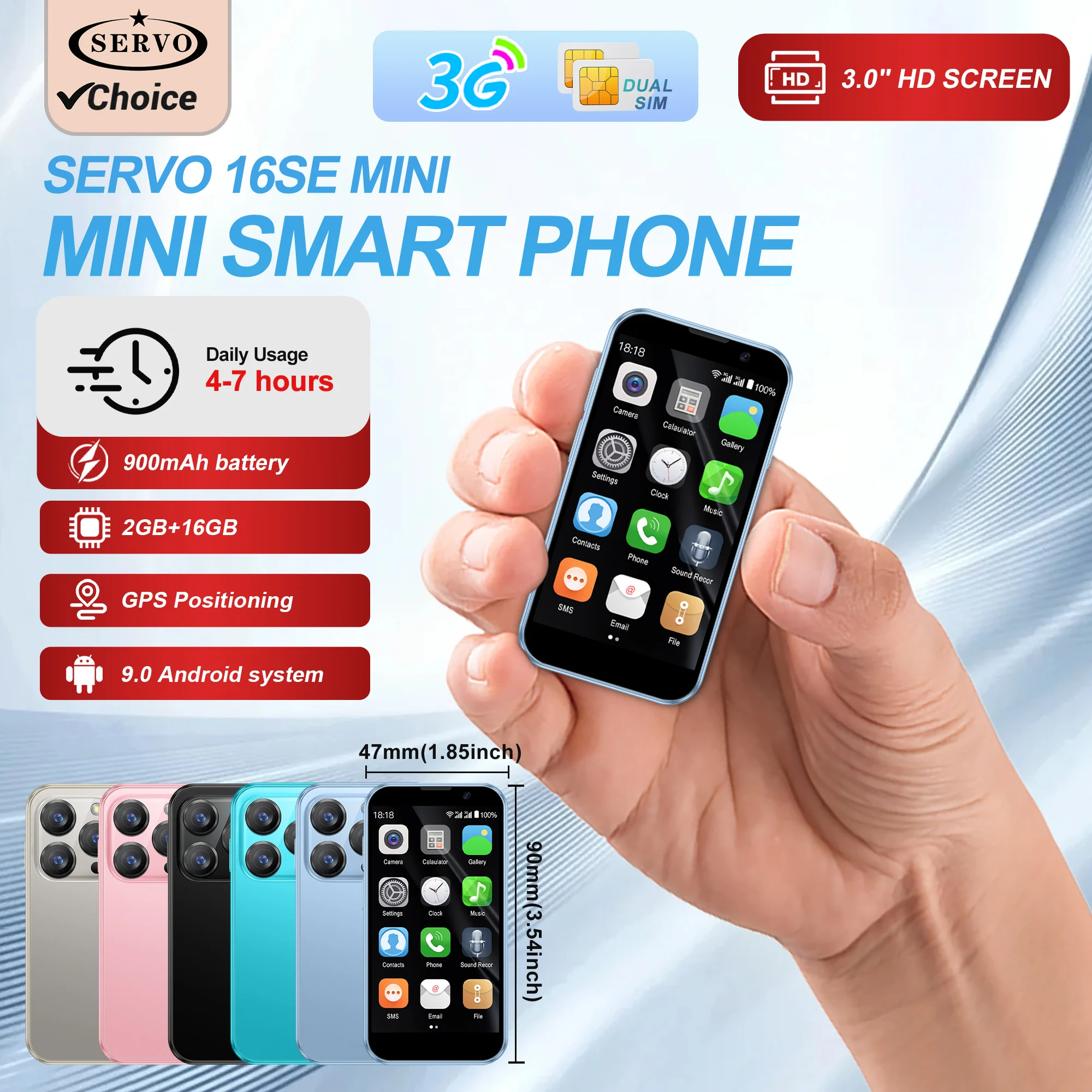 2025 New Mini Android Smartphone 3G WCDMA 2GB RAM 16GB ROM 3.0