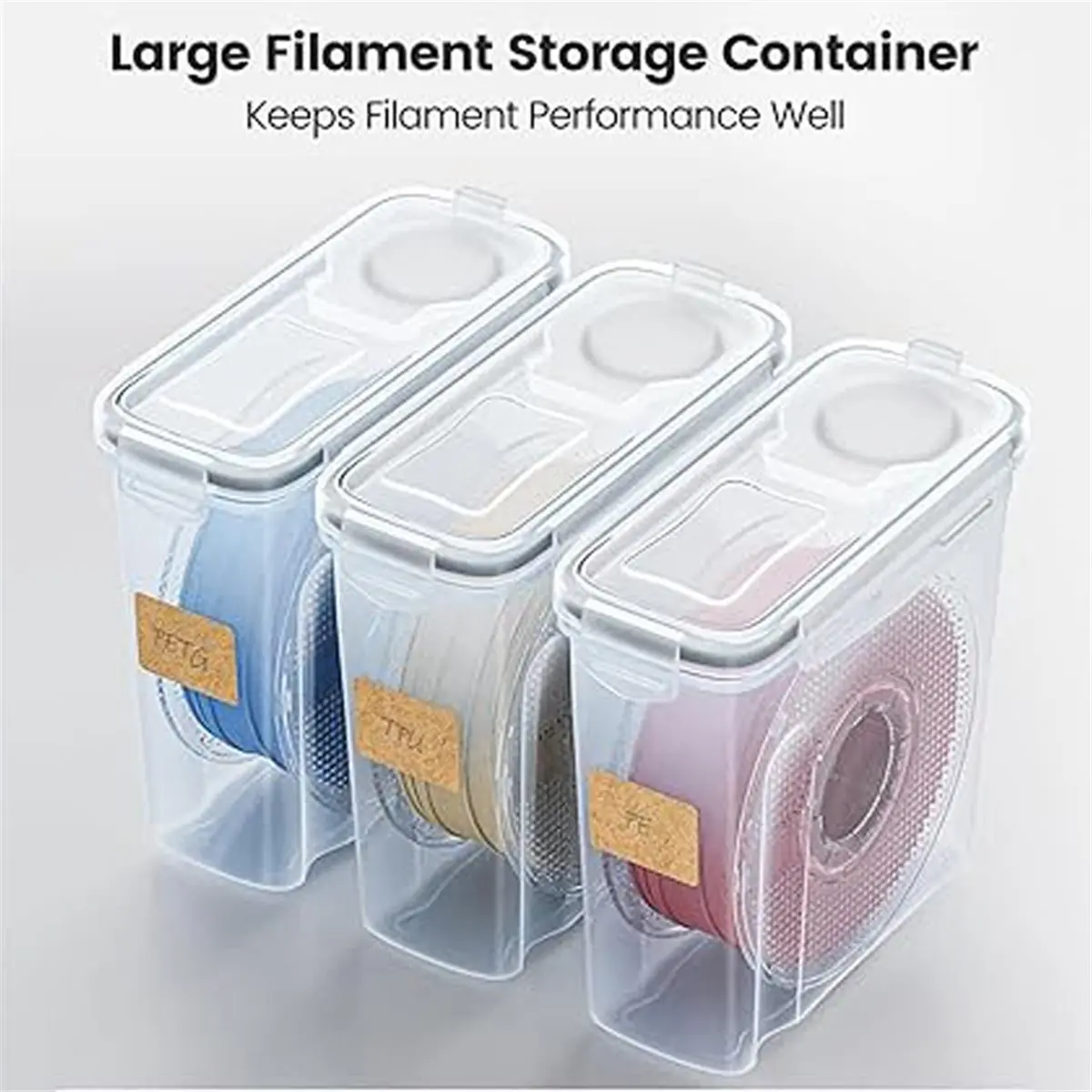 computer 4Pcs 4L 3D Printer Filament Storage Container Airtight Moisture-Proof Box for Spool,Keep PETG/TPU Filaments Dry Dust